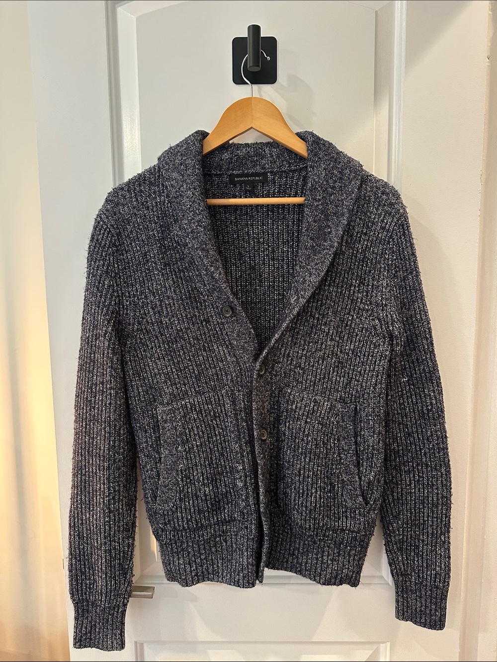 Banana Republic Men's Shawl Collar Cardigan - Charcoal Gray